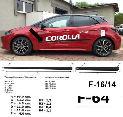 Side Molding Toyota Corolla (E210) 07.2018-