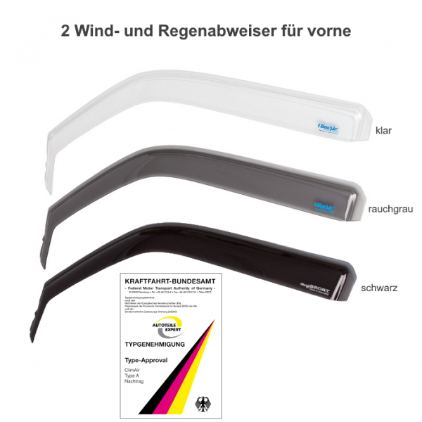 climair Wind deflector PROFI VW T6 clear