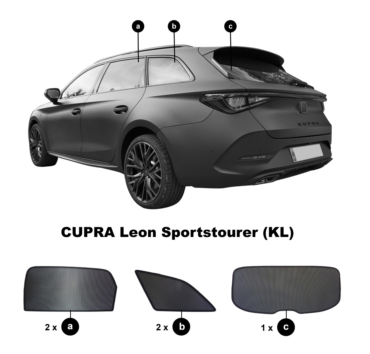 HEYNER Autosonnenschutz OEM Sonnenschutz HINTEN passend für Seat Leon 3  (2012)