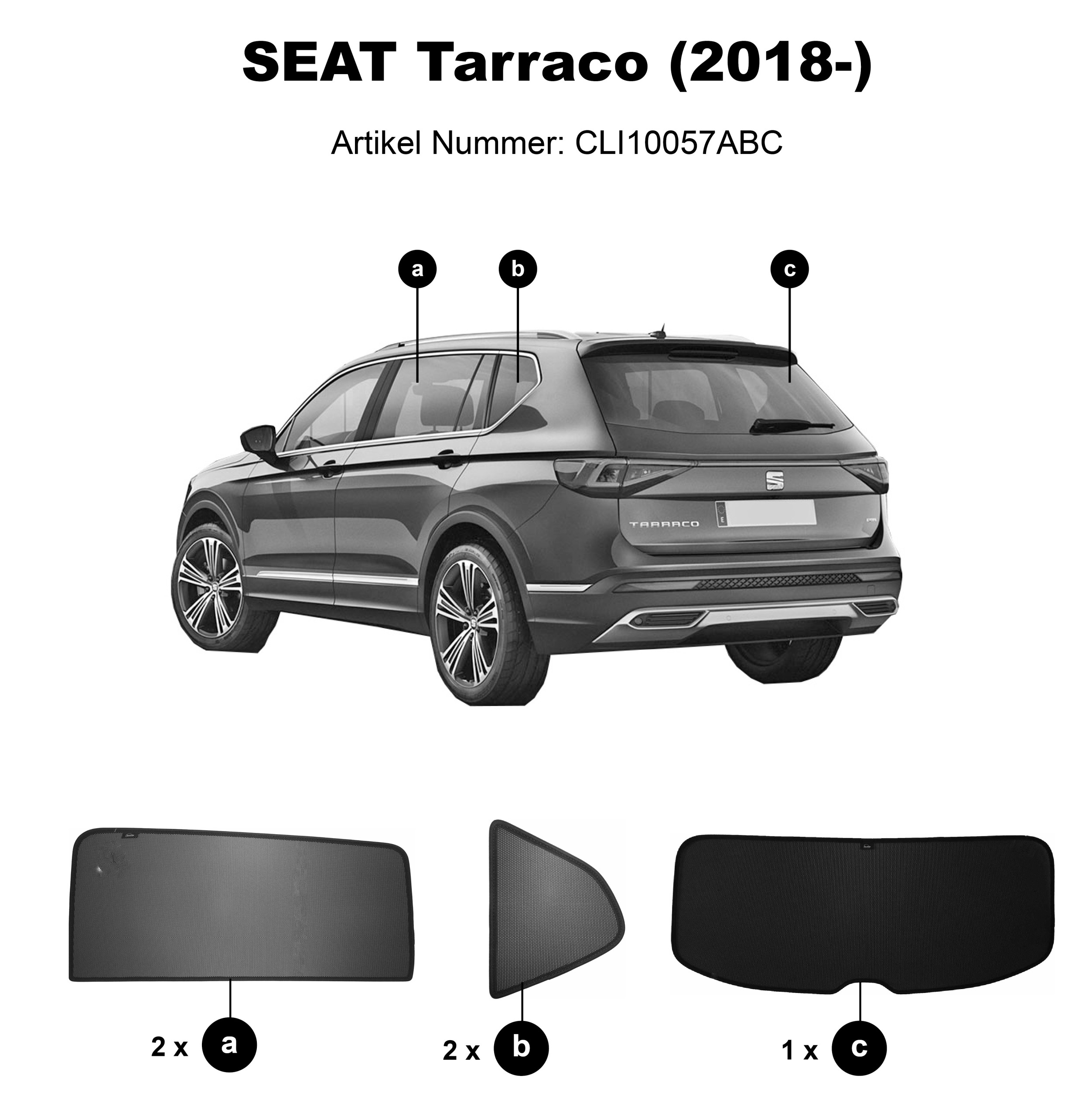 Bac de coffre Kleinmetall Starliner pour Seat Tarraco 5 places (noir) –