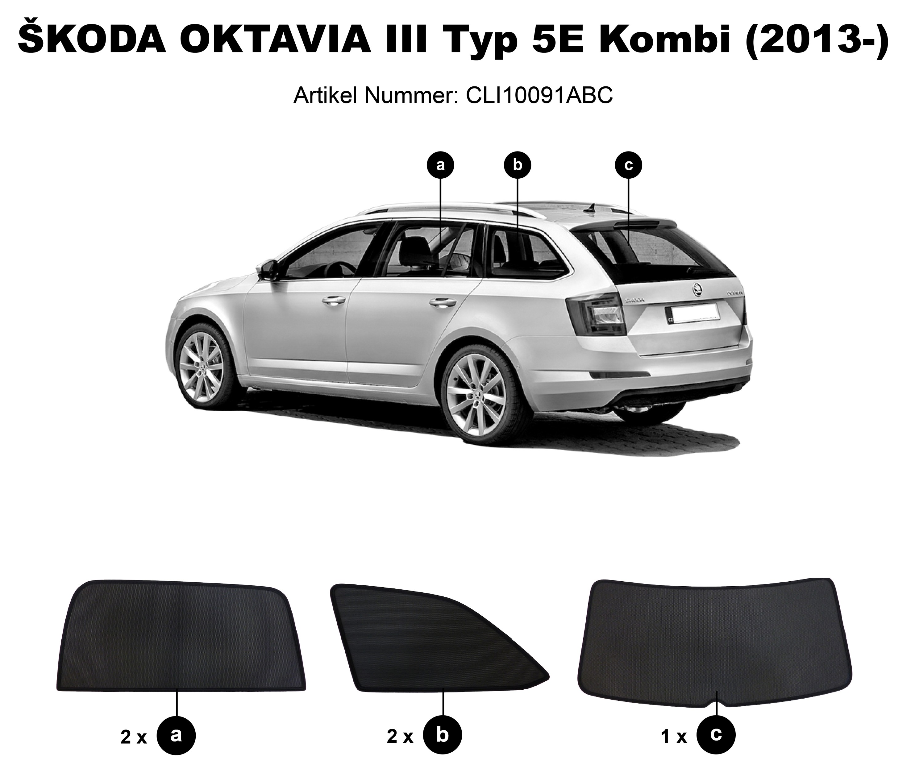 Car Window Shade For Skoda For Octavia 5E 2012-2019 Car Window