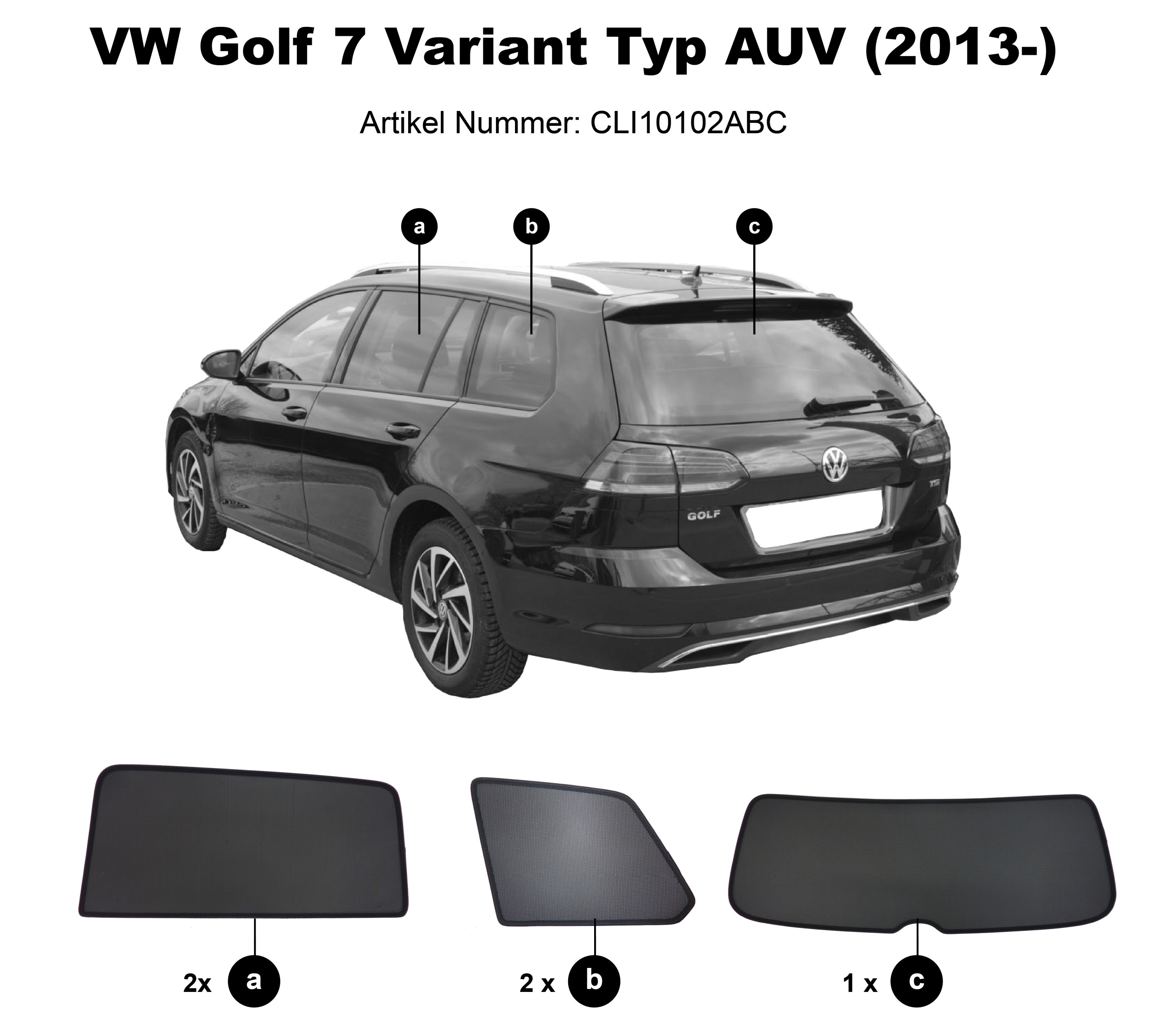 Sonnenschutz Sonniboy VW Golf 7 (AU, 1K) 5-Türer 2012-11/2019