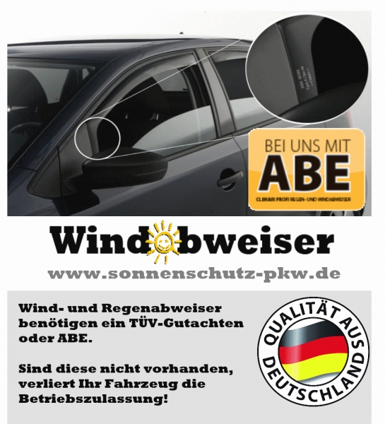 Rain deflector PROFI Opel Agila 5-DOOR 2000 clear